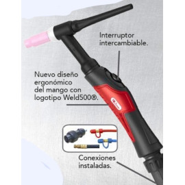 MÁQUINA PARA SOLDAR TP251B-LCD Weld500 tipo Inversor – Para Tig (GTAW) DC, DC pulsado y electrodo revestido (SMAW) – Ahora con pantalla LCD de 4.5″