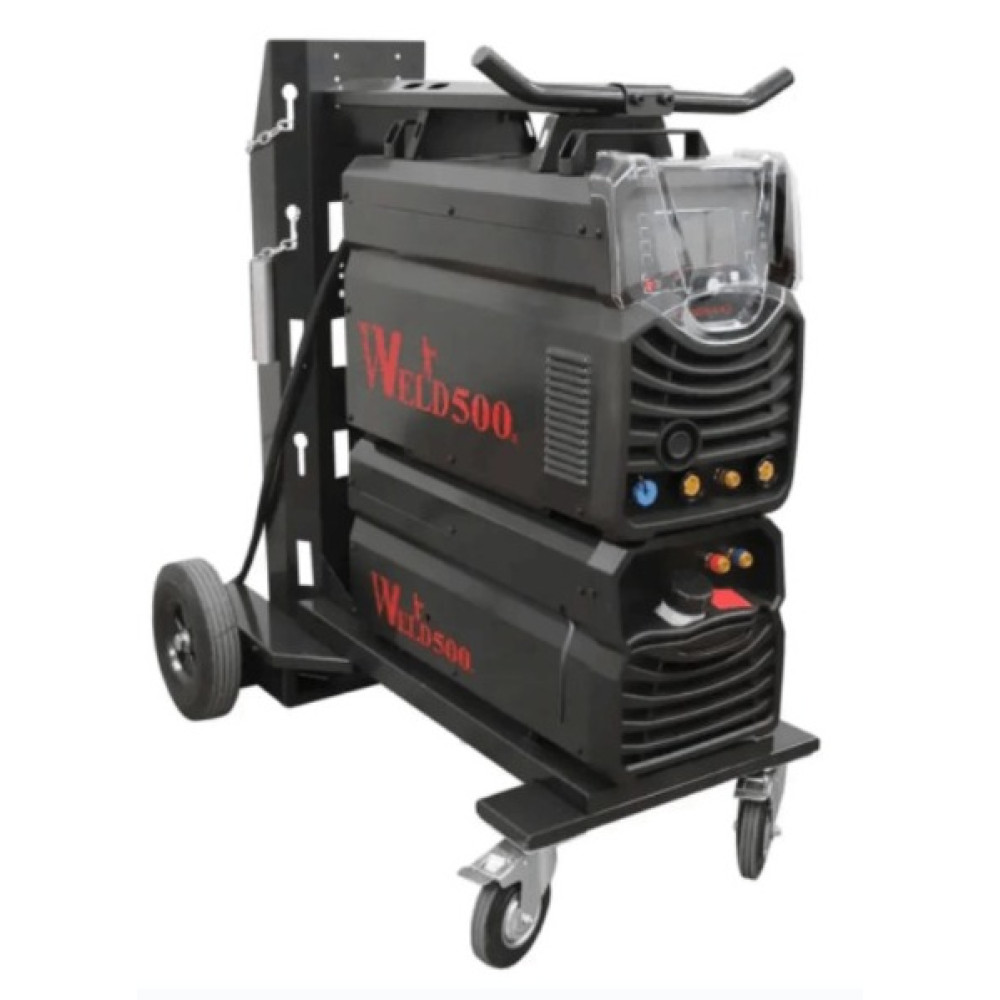 MÁQUINA PARA SOLDAR TT350B-LCD Weld500 tipo Inversor – TIG (GTAW) AC/DC pulsado y electrodo revestido (SMAW) AHORA CON PANTALLA LCD DE 5″