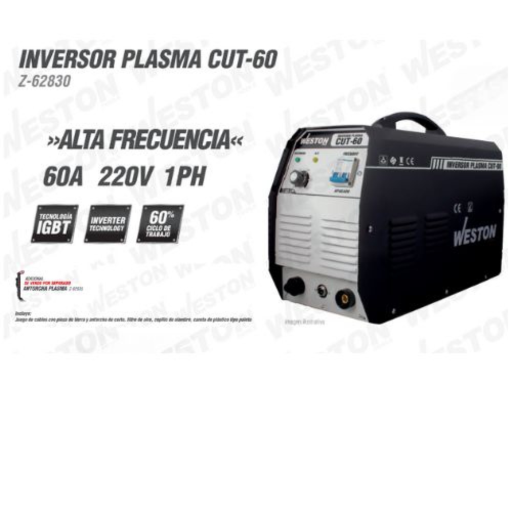 INVERSOR PLASMA HF CUT-60 WESTON 60A / 220V / 1F.